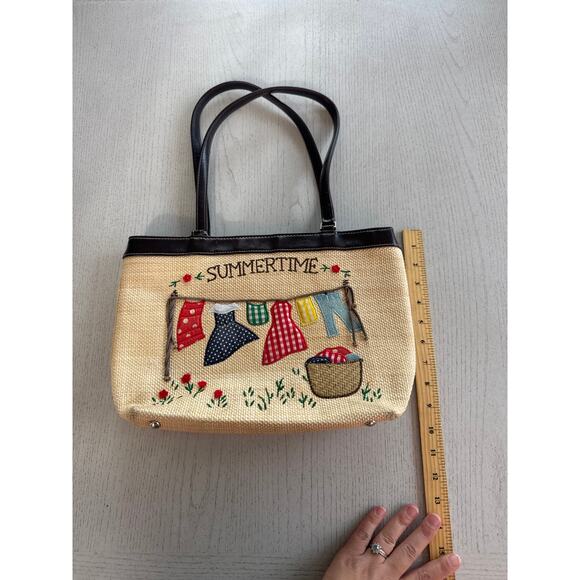 Vintage Style Embroidered Summertime Picnic Purse Cottagecore Romantic - Picture 2 of 8